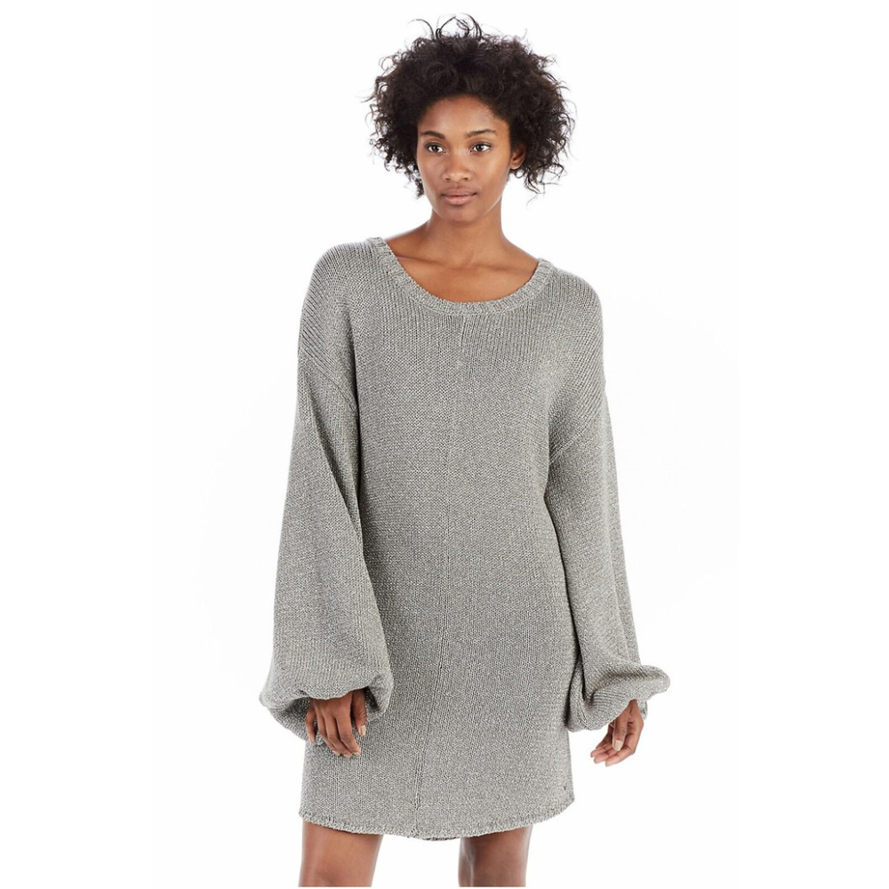 True Religion Women's Metallic Thread Sweater Dress in Taupe